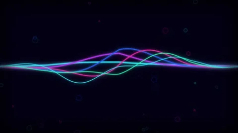 Abstract Music Wave Technology Background with Colorful Lines Stock Footage 331594091