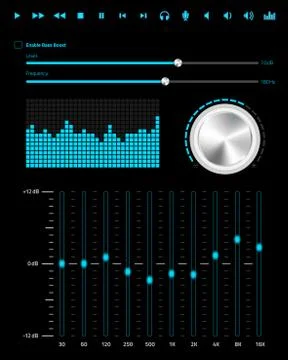 Abstract music web elements 스톡 일러스트