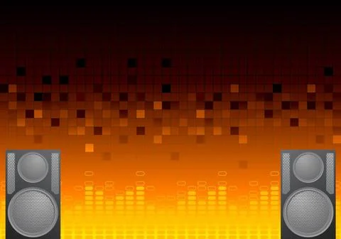 Abstract musical background with equalizer and loudspeakers Abstract music... Stock Photos