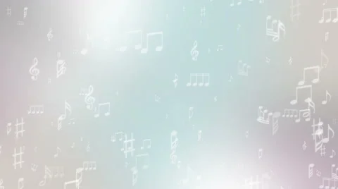Abstract musical background with notes - seamless lop, 4K, silver tone Stock Footage 47700071