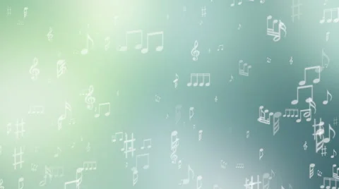 Abstract musical background with notes - seamless loop, 4K, green tone Stock Footage 47700900