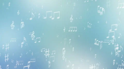 Abstract musical background with notes - seamless loop, 4K, blue tone Stock Footage 47700908