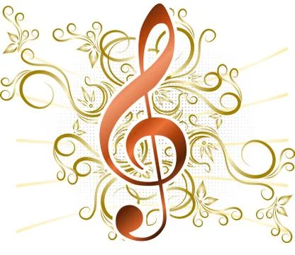 Abstract musical background with treble clef. Stock Illustration