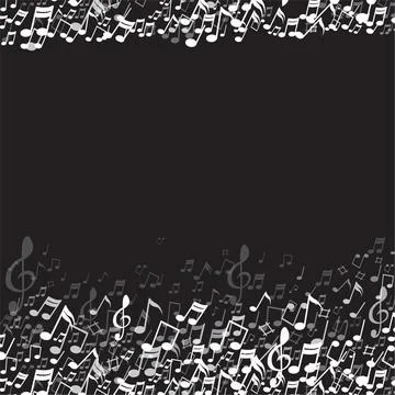 Abstract musical background, White note on black background, Vector illustration 스톡 일러스트