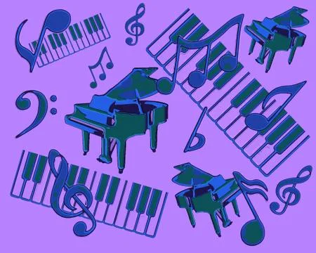 Abstract musical display Stock Illustration