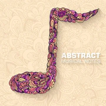 Abstract musical notes on a background. Vector illustration conc Illustrazione stock