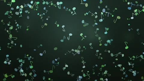 Abstract musical notes float against a dark, vibrant background Stock Footage 327339160