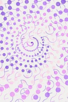 Abstract Musical Pattern with Dots and Spirals Stock Illustration