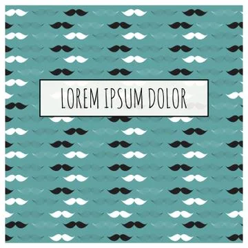 Abstract Mustache Pattern with Frame and Sample Text. Vector Illustration Stock Illustration