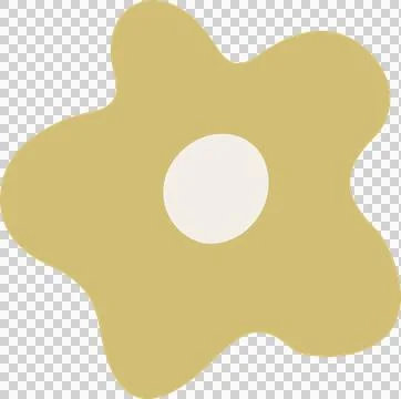 Abstract mustard yellow shape is floating on transparent background, featuring 库存插图