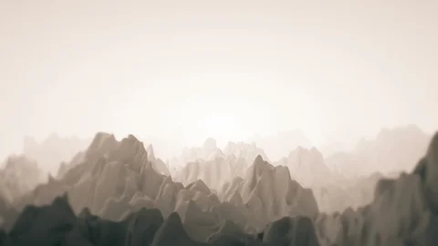 Abstract Mutating Mountain Terrain Flyover Stock Footage 122683802
