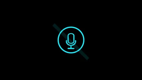 Abstract mute microphone icon animation on background, seamless looped 4k a.. Stock Footage 263803333