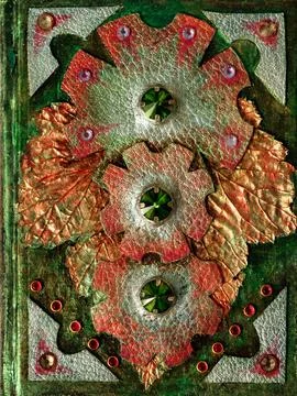 Abstract mystic background with magic elements, fantasy book cover with decor 库存插图