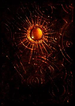 Abstract mystic background with magic elements, fantasy book cover with decor イラスト素材