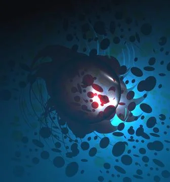 An abstract mystical creature with long thin tentacles and a bright body wi.. Stock Illustration