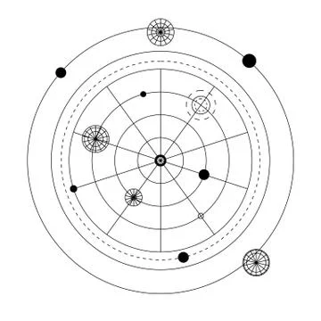 Abstract mystical geometry symbol. Vector linear alchemy, occult and philosop Stock Illustration