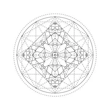 Abstract mystical geometry symbol. Vector linear alchemy, occult and philos.. Stock Illustration