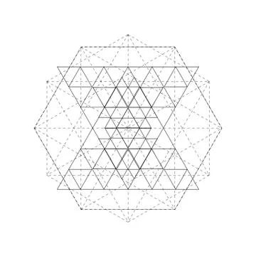 Abstract mystical geometry symbol. Vector linear alchemy, occult and philos.. Stock Illustration