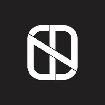 Abstract n infinity line geometric square logo vector Stock Illustration
