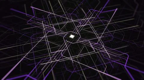 Abstract nano chip circuit, modern technology backgroound. Animation. Micro Stock Illustration