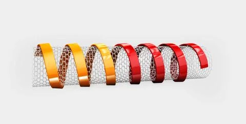 Abstract nano structure gray background. 3d Illustration Stock Illustration