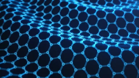 Abstract nanotechnology hexagonal geometric form close-up, concept graphene Stock Footage 106405069
