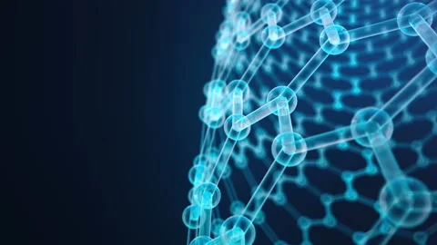 Abstract nanotechnology hexagonal geometric form close-up, concept graphene Stock Footage 106406029