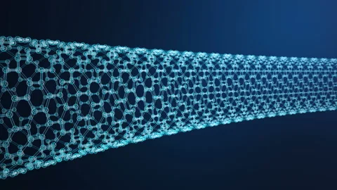 Abstract nanotechnology hexagonal geometric form close-up, concept graphene Stock Footage 106406041