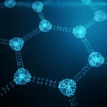 Abstract nanotechnology hexagonal geometric form close-up, concept graphene イラスト素材