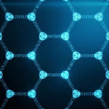 Abstract nanotechnology hexagonal geometric form close-up, concept graphene 스톡 일러스트