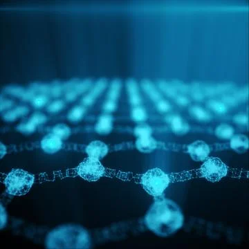 Abstract nanotechnology hexagonal geometric form close-up, concept graphene 스톡 일러스트