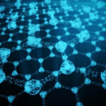 Abstract nanotechnology hexagonal geometric form close-up, concept graphene 스톡 일러스트