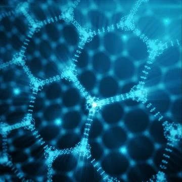 Abstract nanotechnology hexagonal geometric form close-up, concept graphene 스톡 일러스트