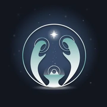 Abstract nativity scene Stock Illustration