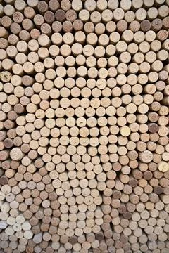 Abstract Natural Cork Wine Stoppers Texture Background Close Up Stock Photos