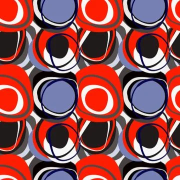 Abstract natural form seamless pattern with circles Stockillustratie
