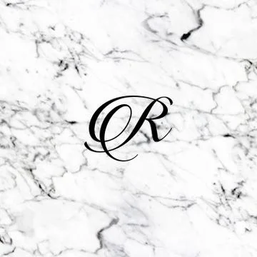Abstract natural marble texture and alphabet R Stock Illustration