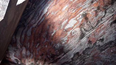 Abstract Natural Patterns on the Sandstone Ceiling of an Ancient Rock-Cut Tomb Stock Photos