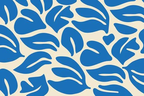 Abstract nature art leaf collage shape seamless pattern. Trendy contemporar.. Stock Illustration