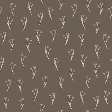 Abstract nature autumn seamless pattern with little random berry branches orn Illustrazione stock