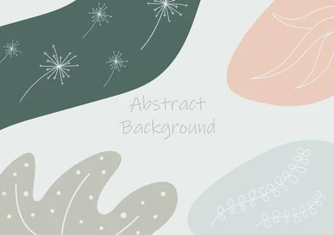 Abstract nature background , organic shape elements, beige color, vector na.. Stock Illustration
