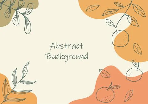 Abstract nature background , organic shape elements, warm tone color, vecto.. Stock Illustration