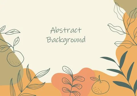 Abstract nature background , organic shape elements, warm tone color, vecto.. Illustrazione stock