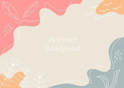 Abstract nature background , organic shape elements, beige color, vector na.. Stock Illustration