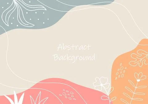 Abstract nature background , organic shape elements, beige color, vector na.. Illustrazione stock