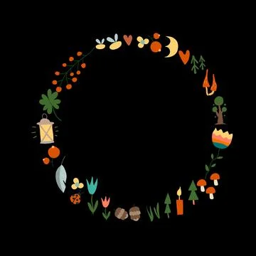 Abstract Nature Circle Frame for your design Stock Illustration