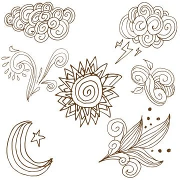 Abstract nature elements Illustrazione stock