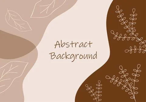 Abstract nature elements, organic shape, earth tone color background, vecto.. Illustrazione stock