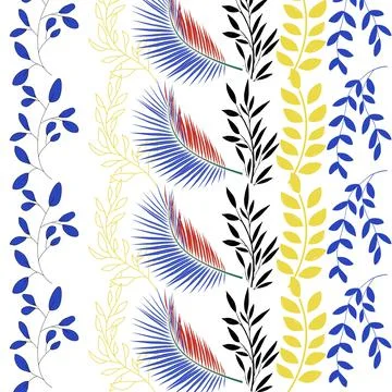 Abstract nature leaf seamless pattern hand draw Stock Photos