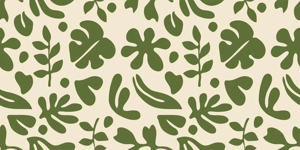 Abstract nature leaves seamless pattern. Vector illustration. Stock Illustration